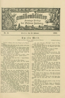 Familienblätter : Sonntags-Beilage der Posener Zeitung. 1893, Nr. 8 (19 Februar)