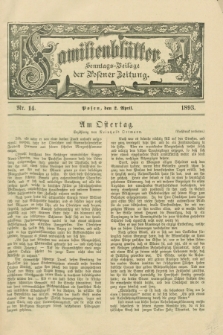 Familienblätter : Sonntags-Beilage der Posener Zeitung. 1893, Nr. 14 (2 April)