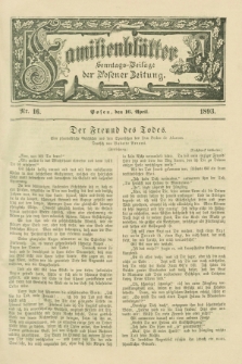 Familienblätter : Sonntags-Beilage der Posener Zeitung. 1893, Nr. 16 (16 April)