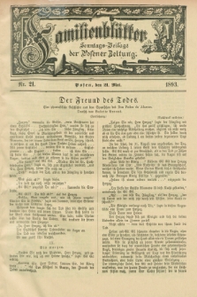 Familienblätter : Sonntags-Beilage der Posener Zeitung. 1893, Nr. 21 (21 Mai)