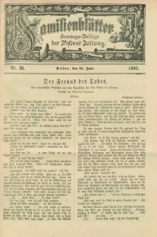 Familienblätter : Sonntags-Beilage der Posener Zeitung. 1893, Nr. 26 (25 Juni)