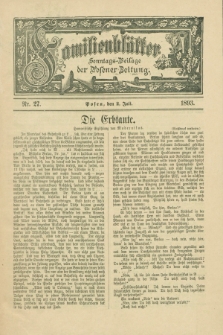 Familienblätter : Sonntags-Beilage der Posener Zeitung. 1893, Nr. 27 (2 Juli)