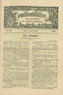 Familienblätter : Sonntags-Beilage der Posener Zeitung. 1893, Nr. 29 (16 Juli)