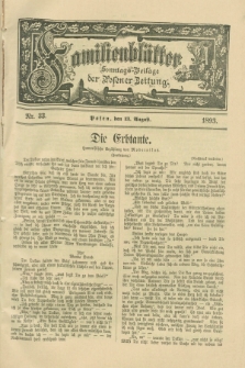 Familienblätter : Sonntags-Beilage der Posener Zeitung. 1893, Nr. 33 (13 August)