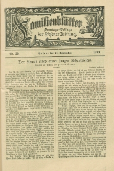 Familienblätter : Sonntags-Beilage der Posener Zeitung. 1893, Nr. 39 (24 September)