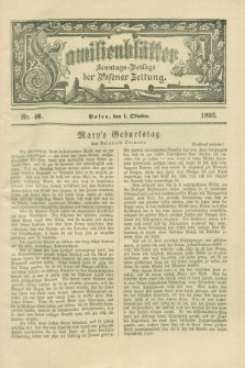 Familienblätter : Sonntags-Beilage der Posener Zeitung. 1893, Nr. 40 (1 Oktober)