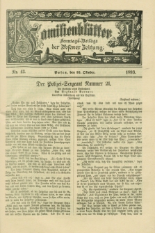 Familienblätter : Sonntags-Beilage der Posener Zeitung. 1893, Nr. 43 (22 Oktober)
