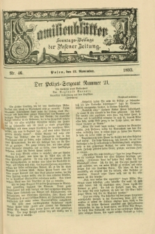 Familienblätter : Sonntags-Beilage der Posener Zeitung. 1893, Nr. 46 (12 November)