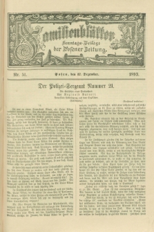 Familienblätter : Sonntags-Beilage der Posener Zeitung. 1893, Nr. 51 (17 Dezember)