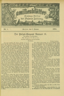 Familienblätter : Sonntags-Beilage der Posener Zeitung. 1894, Nr. 1 (7 Januar)