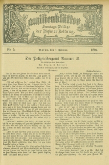 Familienblätter : Sonntags-Beilage der Posener Zeitung. 1894, Nr. 5 (4 Februar)