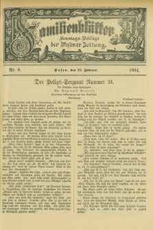 Familienblätter : Sonntags-Beilage der Posener Zeitung. 1894, Nr. 8 (25 Februar)