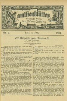 Familienblätter : Sonntags-Beilage der Posener Zeitung. 1894, Nr. 9 (4 März)