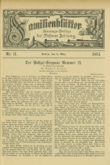 Familienblätter : Sonntags-Beilage der Posener Zeitung. 1894, Nr. 11 (18 März)