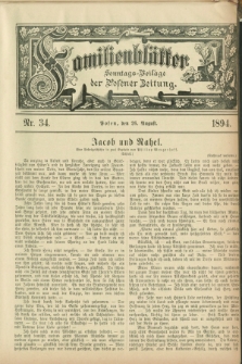 Familienblätter : Sonntags-Beilage der Posener Zeitung. 1894, Nr. 34 (26 August)
