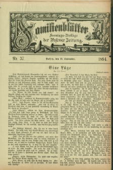 Familienblätter : Sonntags-Beilage der Posener Zeitung. 1894, Nr. 37 (16 September)