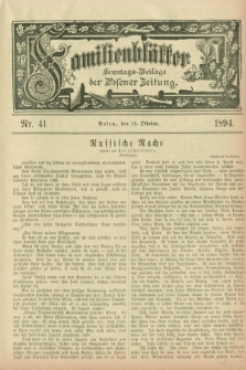 Familienblätter : Sonntags-Beilage der Posener Zeitung. 1894, Nr. 41 (14 Oktober)