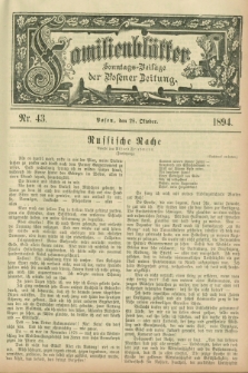 Familienblätter : Sonntags-Beilage der Posener Zeitung. 1894, Nr. 43 (28 Oktober)