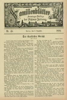 Familienblätter : Sonntags-Beilage der Posener Zeitung. 1894, Nr. 48 (2 Dezember)