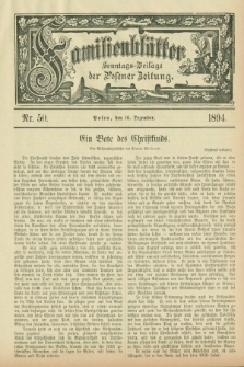 Familienblätter : Sonntags-Beilage der Posener Zeitung. 1894, Nr. 50 (16 Dezember)