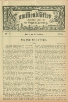 Familienblätter : Sonntags-Beilage der Posener Zeitung. 1894, Nr. 51 (23 Dezember)