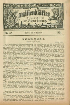 Familienblätter : Sonntags-Beilage der Posener Zeitung. 1894, Nr. 52 (30 Dezember)