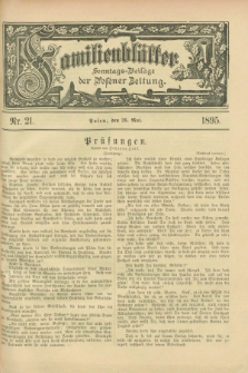 Familienblätter : Sonntags-Beilage der Posener Zeitung. 1895, Nr. 21 (26 Mai)
