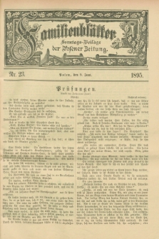 Familienblätter : Sonntags-Beilage der Posener Zeitung. 1895, Nr. 23 (9 Juni)