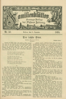 Familienblätter : Sonntags-Beilage der Posener Zeitung. 1895, Nr. 50 (15 Dezember)