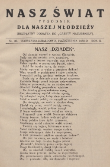 Nasz Świat : tygodnik dla naszej młodzieży : bezpłatny dodatek do „Gazety Mazurskiej”. 1930, nr 40