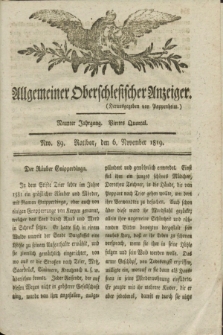 Allgemeiner Oberschlesischer Anzeiger. Jg.9, Quartal 4, Nro. 89 (6 November 1819)