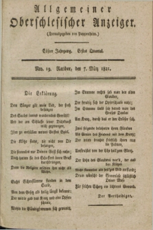 Allgemeiner Oberschlesischer Anzeiger. Jg.11, Quartal 1, Nro. 19 (7 März 1821)