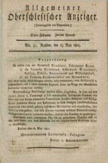 Allgemeiner Oberschlesischer Anzeiger. Jg.11, Quartal 2, Nro. 41 (23 May 1821)