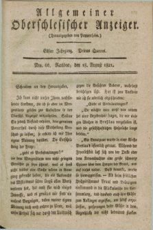 Allgemeiner Oberschlesischer Anzeiger. Jg.11, Quartal 3, Nro. 66 (18 August 1821)