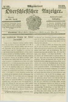 Allgemeiner Oberschlesischer Anzeiger. Jg.47, № 31 (19 April 1849)