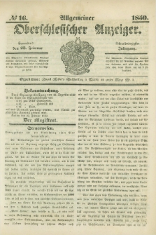 Allgemeiner Oberschlesischer Anzeiger. Jg.48, № 16 (23 Februar 1850)