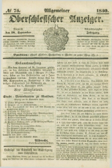 Allgemeiner Oberschlesischer Anzeiger. Jg.48, № 75 (18 September 1850)