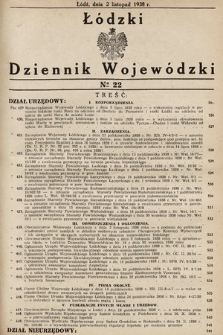 Łódzki Dziennik Wojewódzki. 1938, nr 22