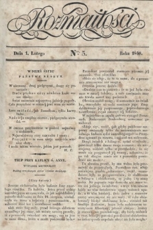 Rozmaitości : pismo dodatkowe do Gazety Lwowskiej. 1840, nr 5