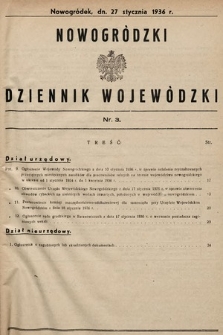 Nowogródzki Dziennik Wojewódzki. 1936, nr 3