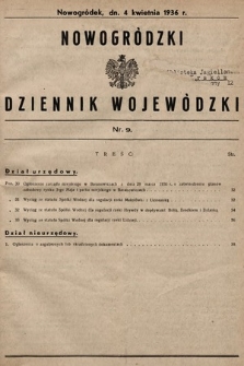 Nowogródzki Dziennik Wojewódzki. 1936, nr 9