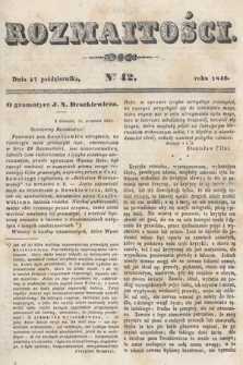 Rozmaitości : pismo dodatkowe do Gazety Lwowskiej. 1846, nr 42