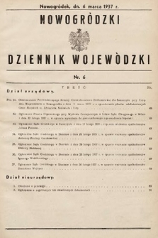 Nowogródzki Dziennik Wojewódzki. 1937, nr 6