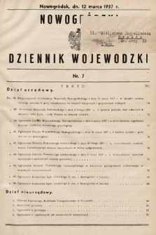 Nowogródzki Dziennik Wojewódzki. 1937, nr 7
