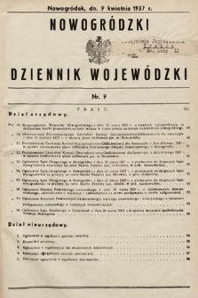 Nowogródzki Dziennik Wojewódzki. 1937, nr 9
