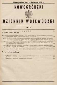 Nowogródzki Dziennik Wojewódzki. 1937, nr 10