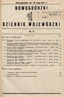 Nowogródzki Dziennik Wojewódzki. 1937, nr 12