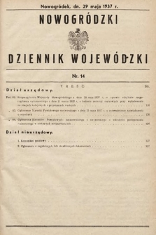 Nowogródzki Dziennik Wojewódzki. 1937, nr 14