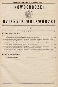 Nowogródzki Dziennik Wojewódzki. 1937, nr 16