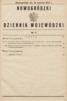 Nowogródzki Dziennik Wojewódzki. 1937, nr 17